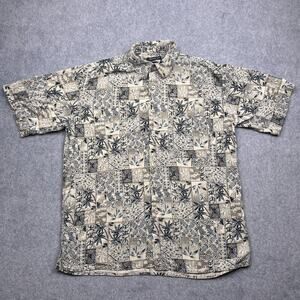 utopia button up shirt multicolor washable silk short sleeve large